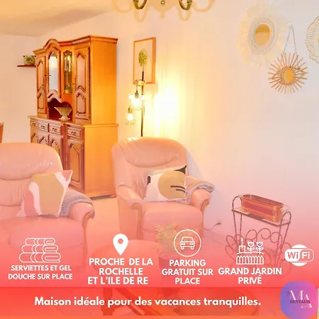 Garden House 3 Chambres, Parking Prive, 15min La Rochelle, 20min Ile De Re, Proche Golf De La Pree, Wifi, *